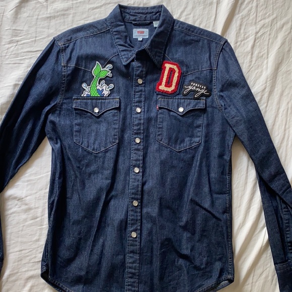 Customised denim LEVIS shirt - Picture 1 of 4